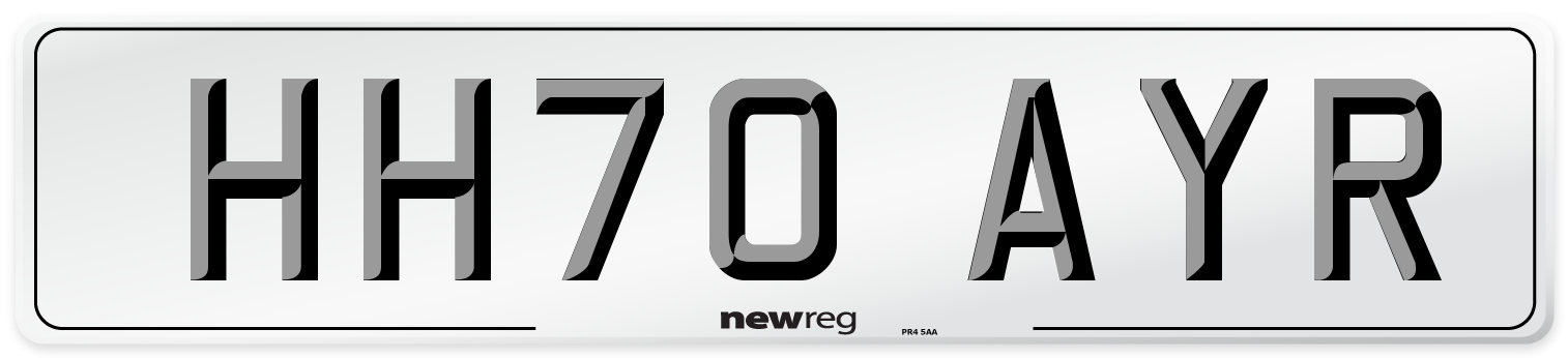 HH70 AYR Number Plate from New Reg